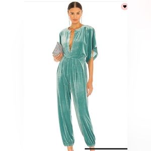 Norma Kamali ‘Rectangle Jog Jumpsuit’ in Vintage Mint. Size Small.